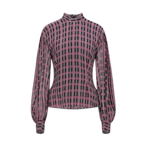 Ganni Tops - GANNI Woven Mock-neck Blouse